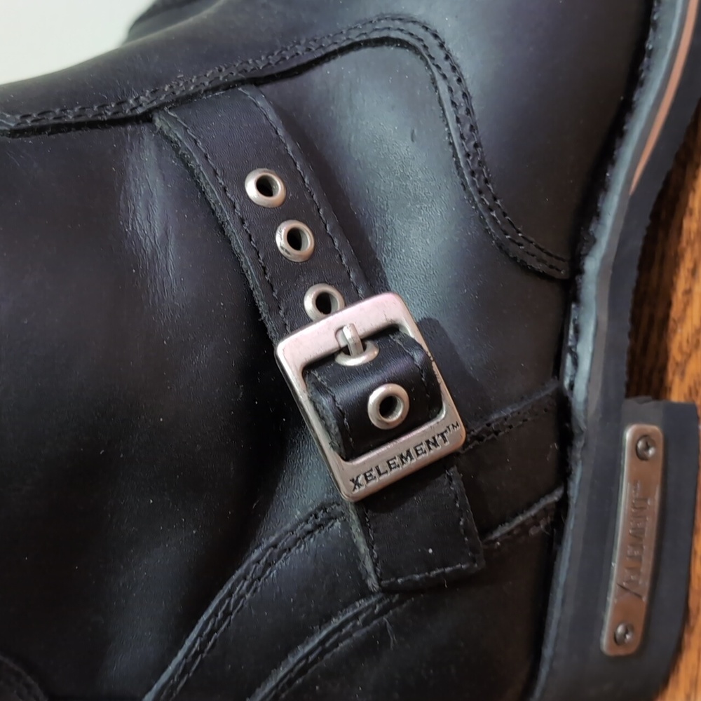 XElement Mens Black Leather Ankle Boots Size 10.5 - Picture 10 of 12